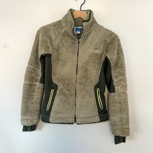 Columbia Full Zip Sherpa Fleece Tech Jacket Womens Size XS